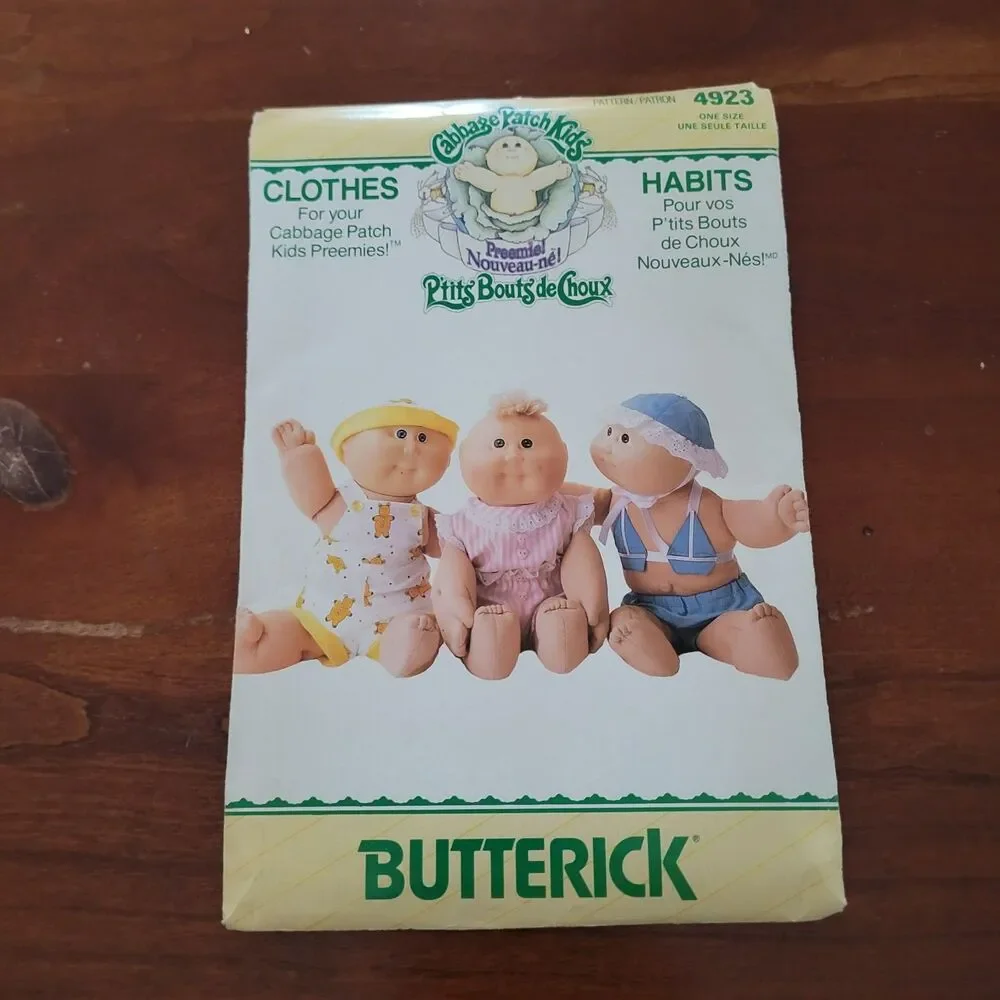 4923 Vintage Cabbage Patch Sewing Pattern Clothes Butterick